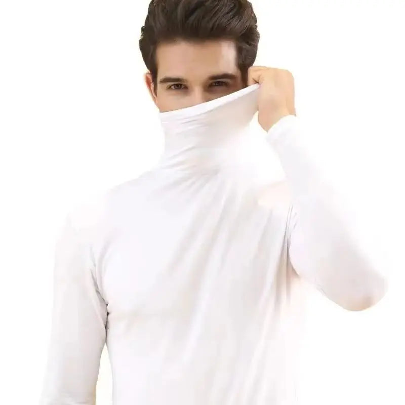 Thermal Underwear Tops Men Spring Clothes Thermal Shirt Autumn Men's Winter Tights High Neck Thin Slim Fit Long Sleeve T-shirt