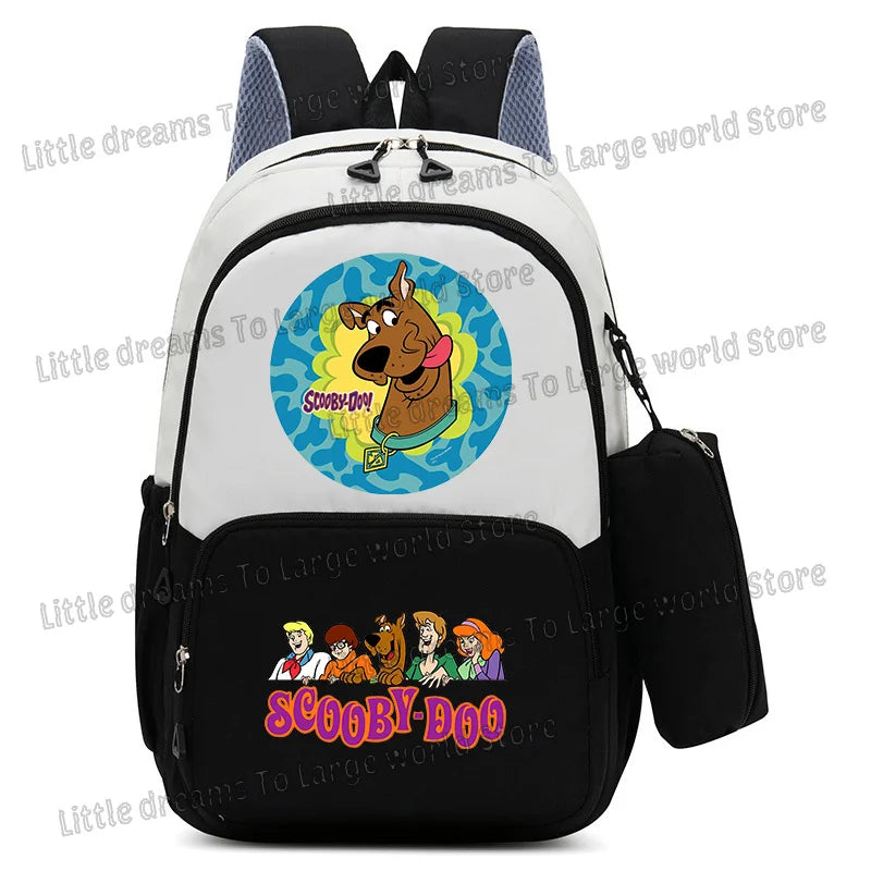 Scooby Doo Schoolbag Large Capacity Casual Bookbag with Pencil Bag Student Sport Travel Cartoon Dog Backpack Back To School Gift