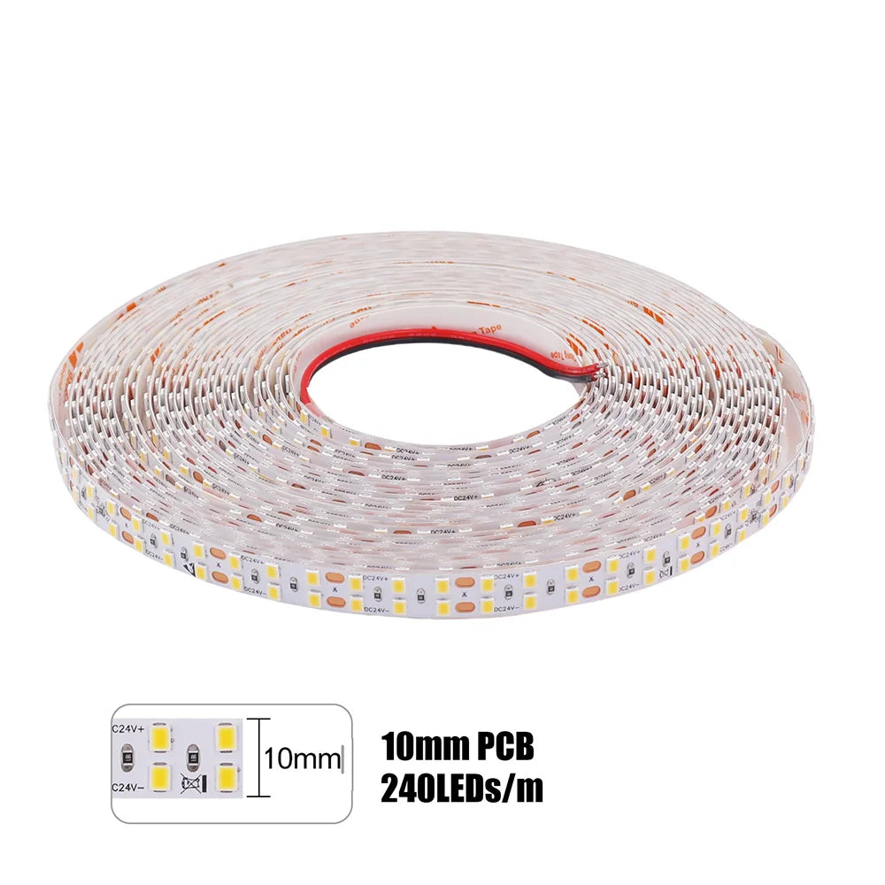 LED Strip Light RA98 5mm 8mm PCB 5m 10m 24V 2835 120 240 LEDs Flexible Adhesive Tape 2700K 3000K 3500K 4000K 5000K 6000K Decor