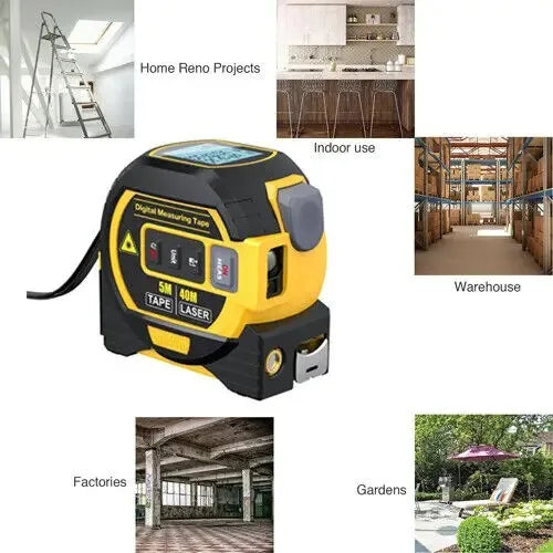 3IN1 Laser Tape Measure Meter Laser Rangefinder Meter With Digital Display 40M/60M Laser 5M Tape measure Precision Measure Ruler