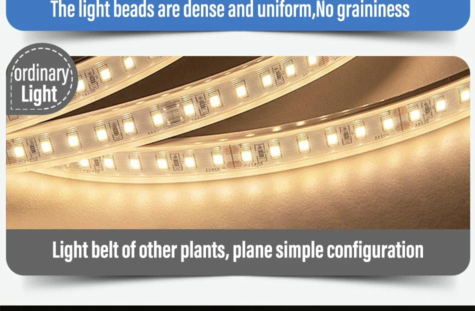 led Strip Brightness Waterproof COB LED Strip 220V Flexible Ribbon for Room Bedroom360 LEDS/m Kitchen Outdoor Garden Lighting