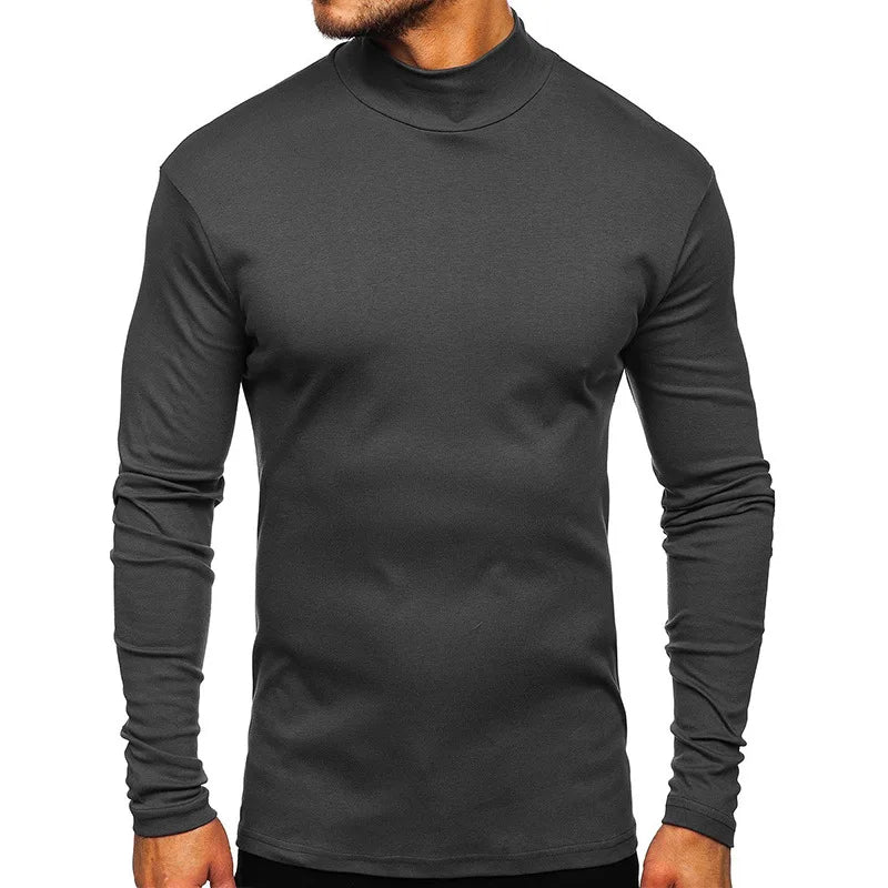 Thermal Underwear Tops Men Winter Clothes Thermal Shirt Autumn Men's Winter Tights High Neck Thin Slim Fit Long Sleeve T-shirt
