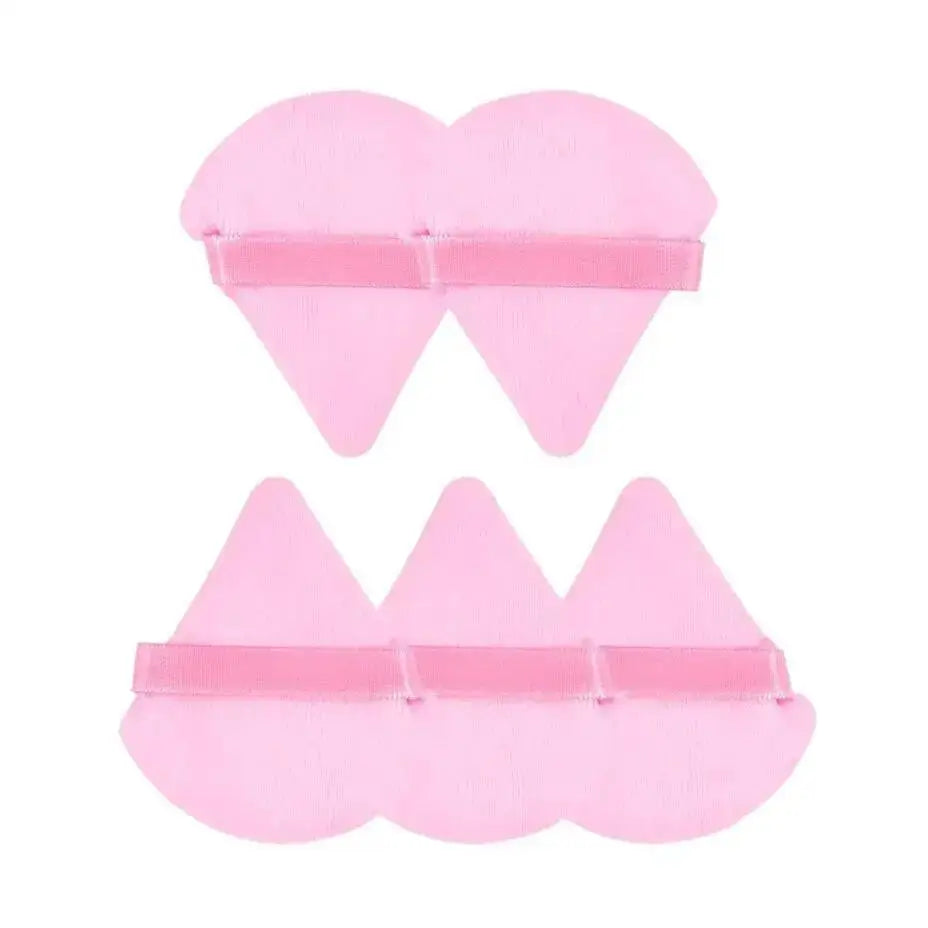 3/5/6PCS Triangle Powder Puffs - Air-Soft Velvet for Loose & Liquid Makeup, Hypoallergenic & Travel-Friendly