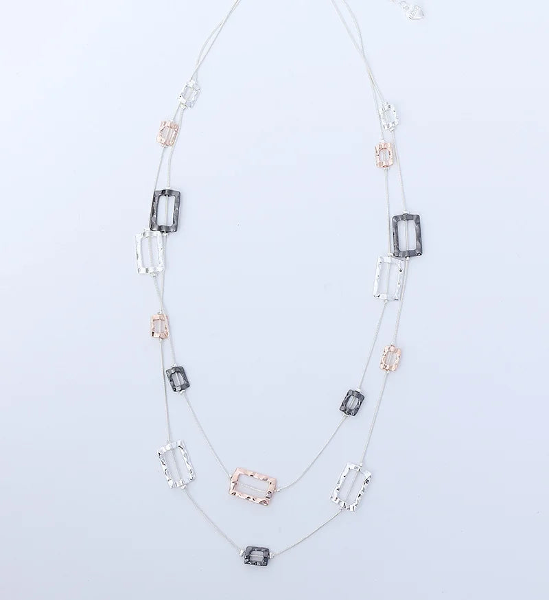 new necklace is popular in Europe and America, versatile peach heart exquisite women's long necklace, double-layer wome