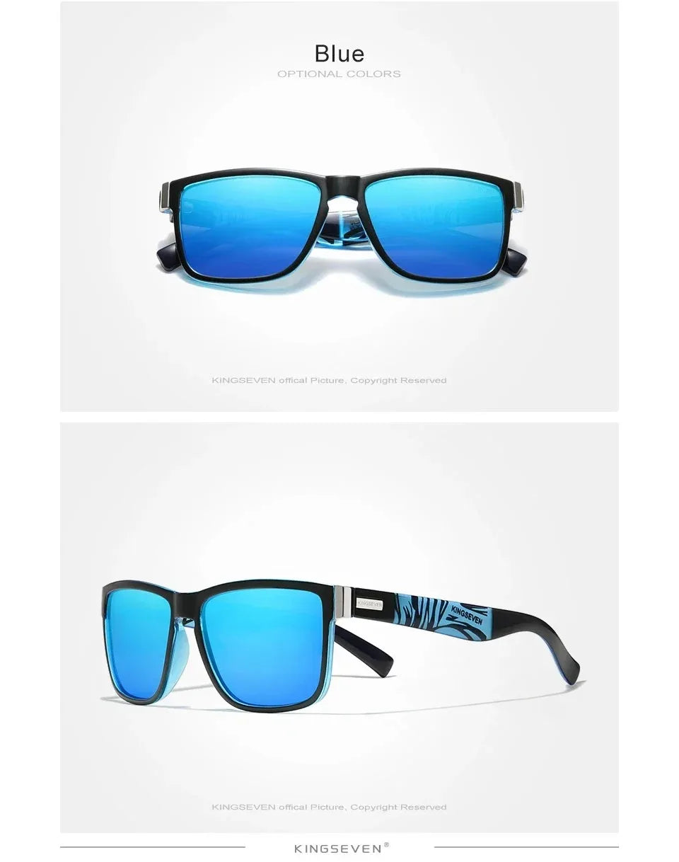 KINGSEVEN Polarized Lens Sun Glasses Women High Quality Retro Men Square Full Frame Decorative Glasses UV400 Goggles Eyewear