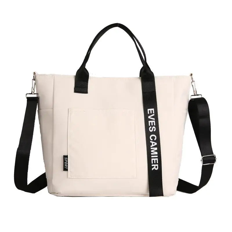 New Casual Tote Large Capacity Shoulder Bag Nylon Waterproof Canvas Handbag Simple Fashion Messenger Bags For Schoolgirl
