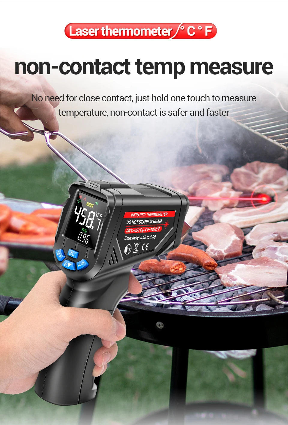 Digital Infrared Thermometer ANENG TH05  Non-Contact  -20~650℃ IR Laser Termometro Pyrometer Gun  Laser Temperature Meter Tools