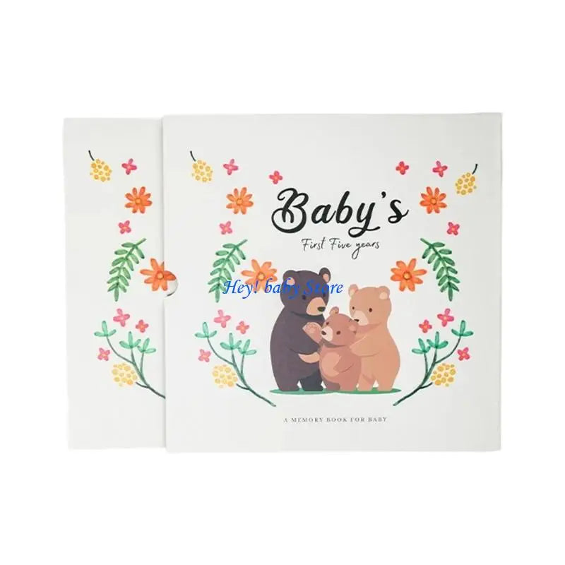 Q1FE Memory Book for Baby Boy Girl Baby Milestones Book to Record Every Event Journal Scrapbook Photo Album