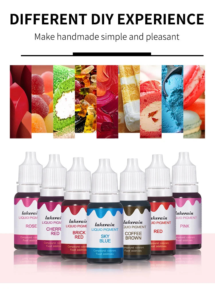 Liquid Pigment Diy Homemade Lipstick Dyes Making Coloring Safe Colorants for DIY Lip Gloss Candle Soap Making Water Oil Dual Use