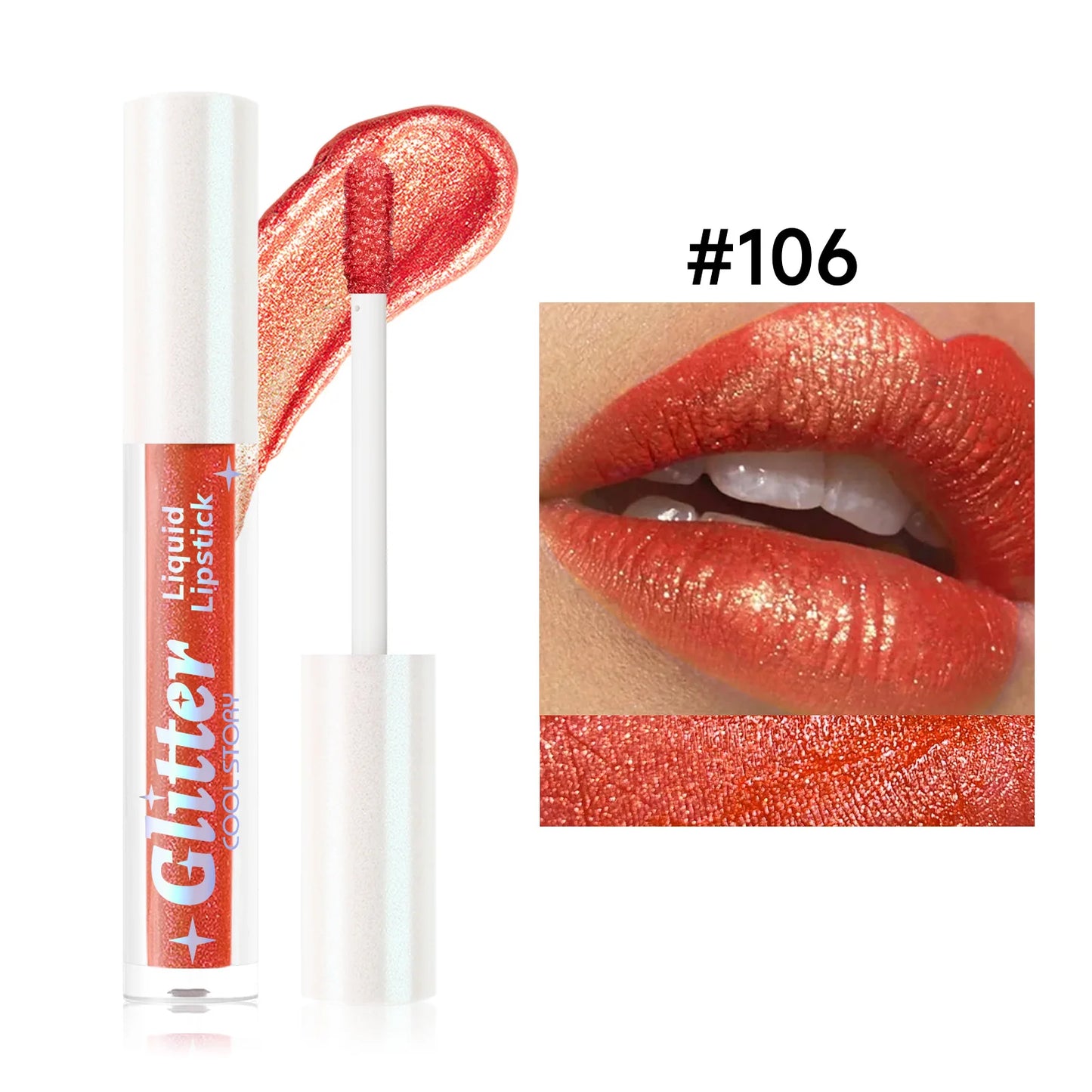 1PC Sexy Color Glitter Lipstick Flash Lasting Easy Color Diamond Lip Tint Shiny Metallic Lip Makeup Gifts for Women Cosmetics