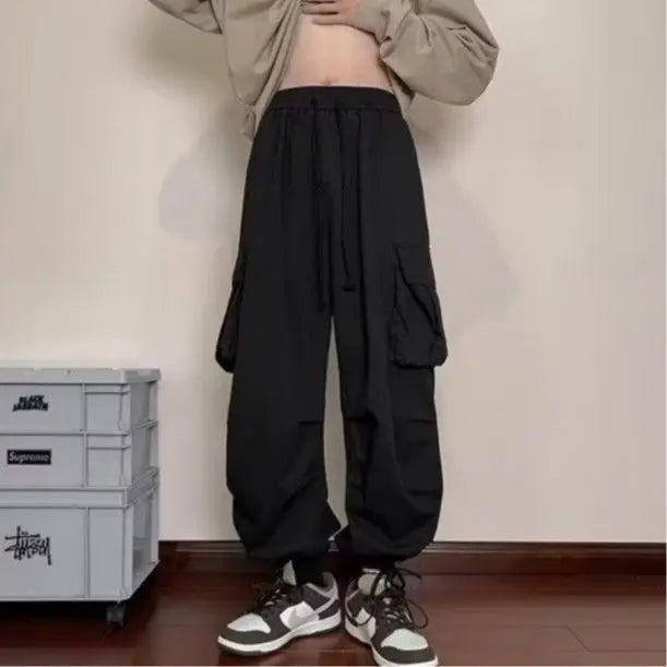 Spring and Autumn High Street Work Men's Thin Straight Wide Legs Fashion Trendy Sports Pants