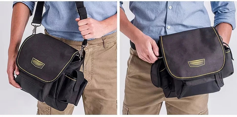 Tool Pouch - Electrician Tools Bag,Multic Pockets Tool Belts Pouches with Cover ,Thickened Oxford Cloth Belt Bag Pouch Bag WH018