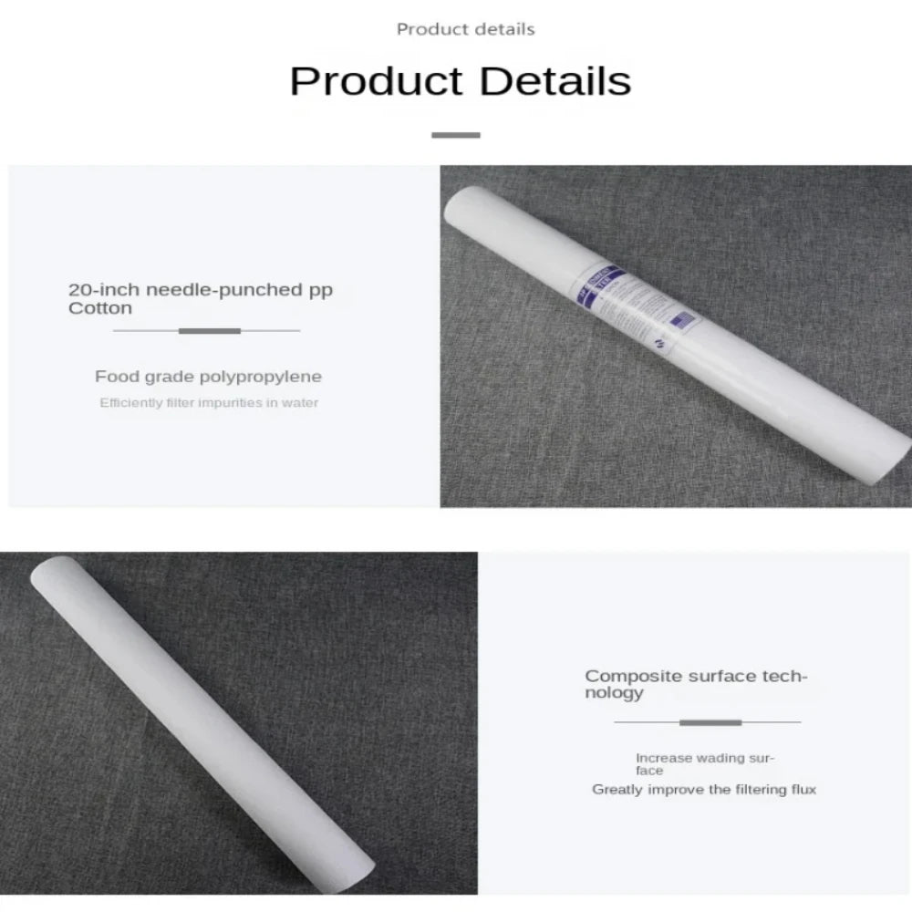 5pcs 20" Water Purifier 20 Inch 5 Micron Sediment Water Filter Cartridge Pp Cotton Filter Water Filter System