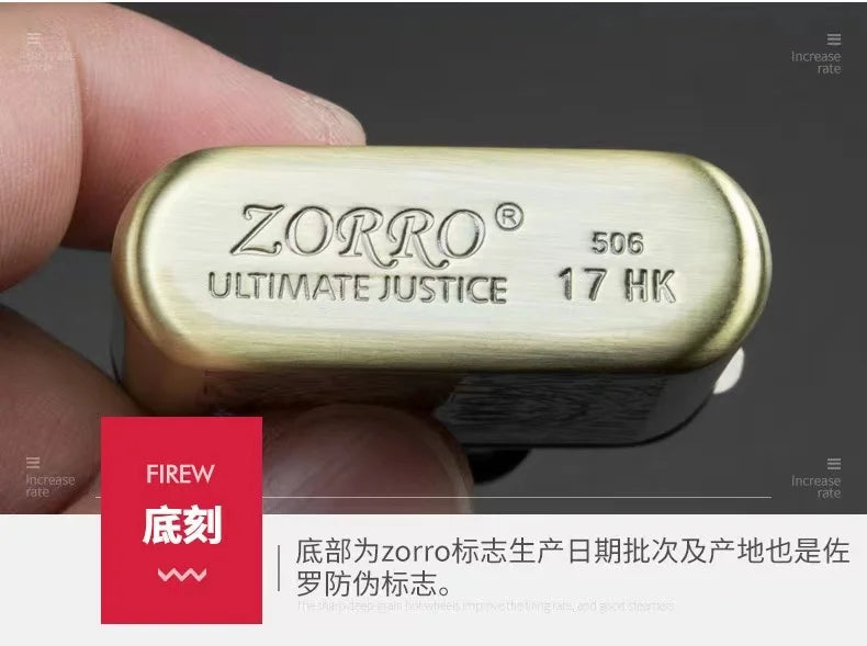 Zorro Lighter Retro Grinding Wheel Metal Constantine Flint Antique Series Lighter Various Patterns Men's Gifts
