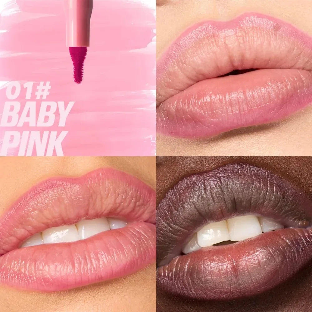 Matte Velvet Lipliner Pencil Red Nude Contour Tint Lipstick Waterproof Lasting Non-stick Cup Moisturising Lip Contour Pen Makeup