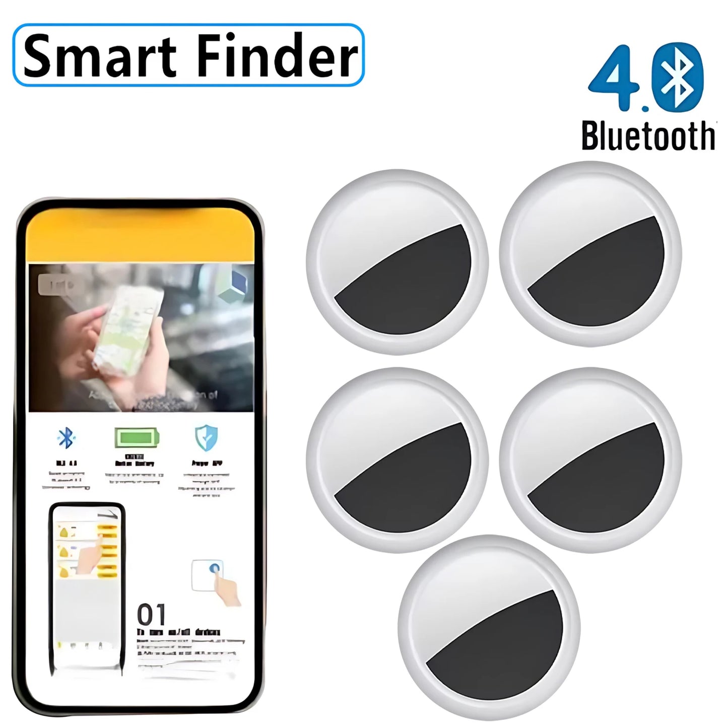 Smart Bluetooth GPS Anti - lose Tracker Sound locate msg reminder alarm For keys wallets kids pets APP tracking on iOS & Android