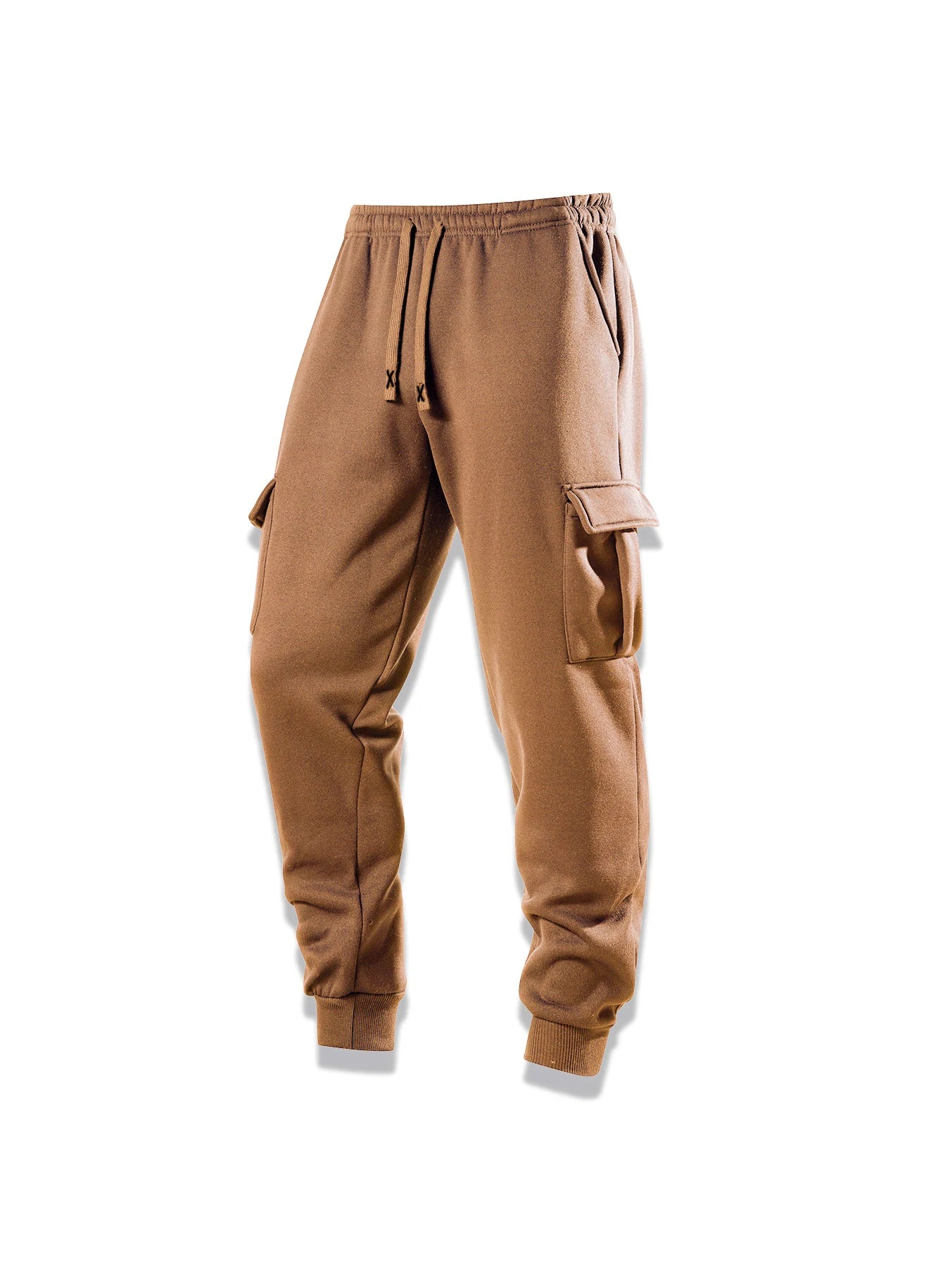Spring Autumn Casual Sweatpants Men Drawstring Solid Color Cargo Pants Outdoor Running Pockets Trousers Male Daily Long Pants