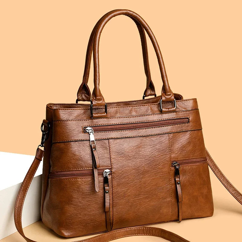 Elegant Handbags For Women High Quality Pu Leather Top-Handle Bags Purse Ladies Shoulder Crossbody Bag Casual Tote bolso purses