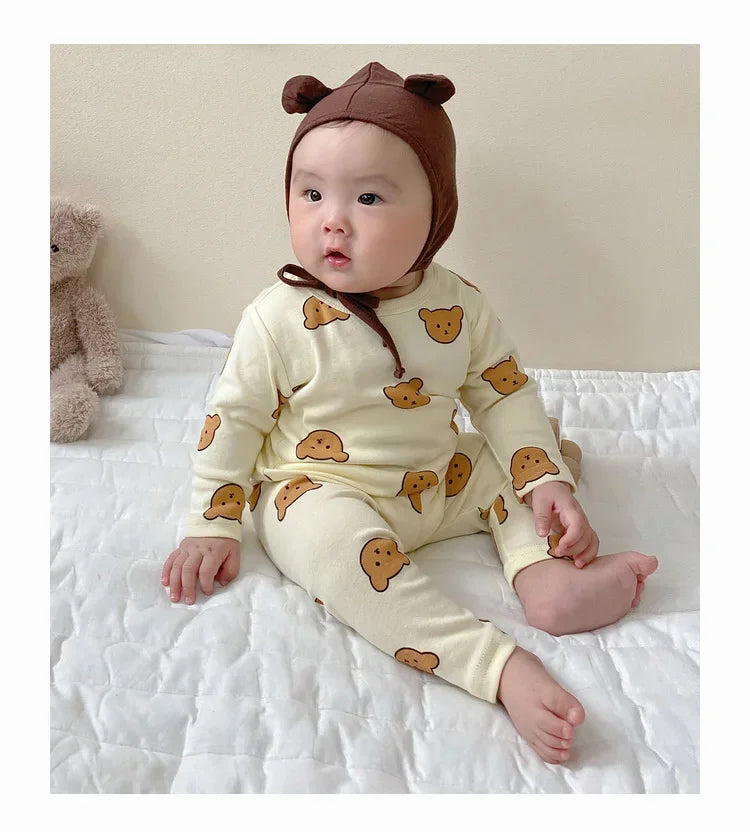 Baby Clothes 2pcs Sets Autumn  Winter Baby Pajama Set Bottom Underwear Two-piece Set Cotton Baby Boy Long Sleeves Outfit