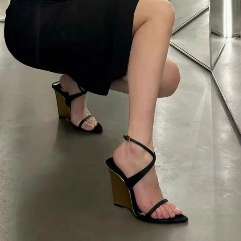 Fashion Women Shoes Sandals Summer Wedge Sandals Women Anti-slip Platform Sandals Slide Elegant Footwear Women Heels Female