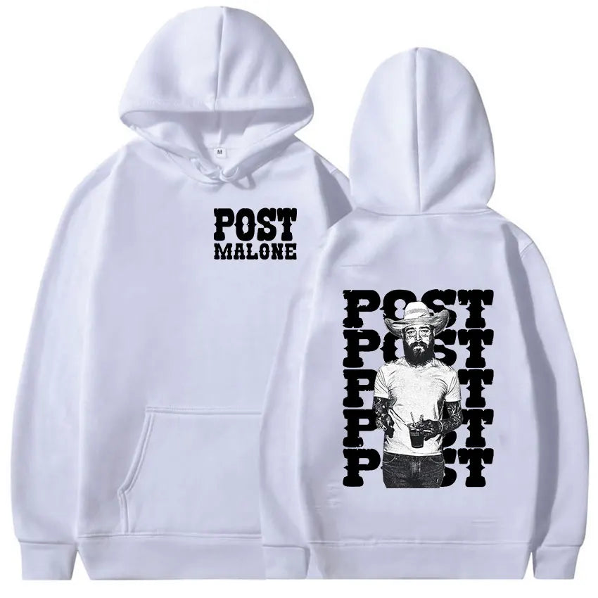 Rapper P-Posts M-Malones Graphic Hoodie Men's Hip Hop Retro Pullover Sweatshirt Man Casual Fashion Oversized Hoodies Streetwear