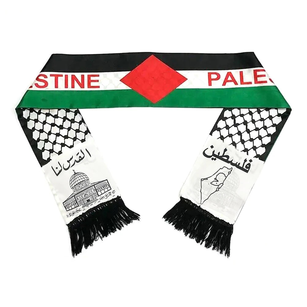 30-1PC Palestine Shawl Flag Scarf Palestine Scarf Printing Satin Palestinian Flag Scarf Palestinian National Day Scarves