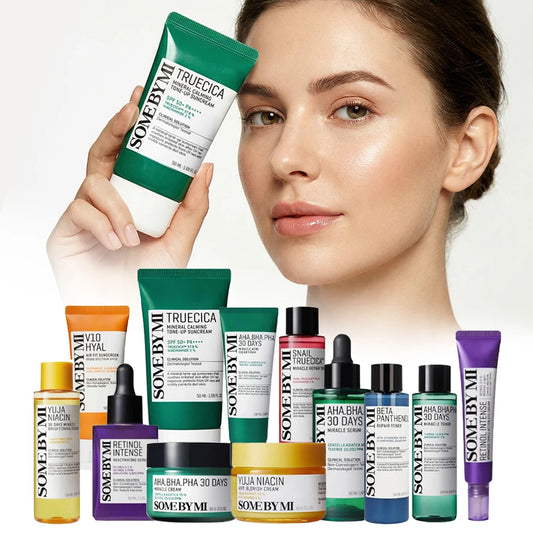 SOME BY MI AHA BHA PHA 30 Days Miracle Skin Care Lotion Face Cream and Cleanser Made from Tea Tree Leaf Water for Sensitive Skin