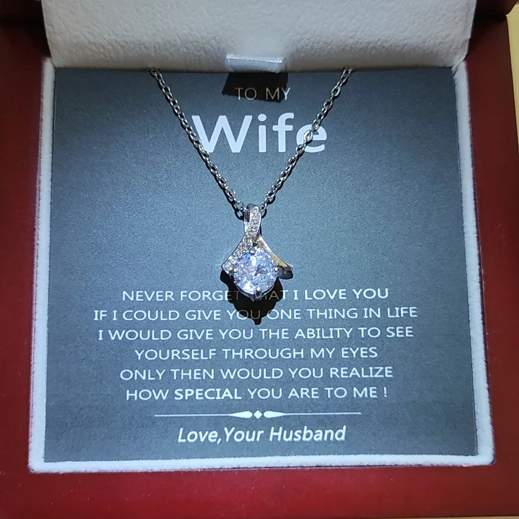 Necklace for Wife gift Fashion women Necklace Femal Heart Pendant Necklaces Girl Jewelry Husband Christmas Birthday Gifts