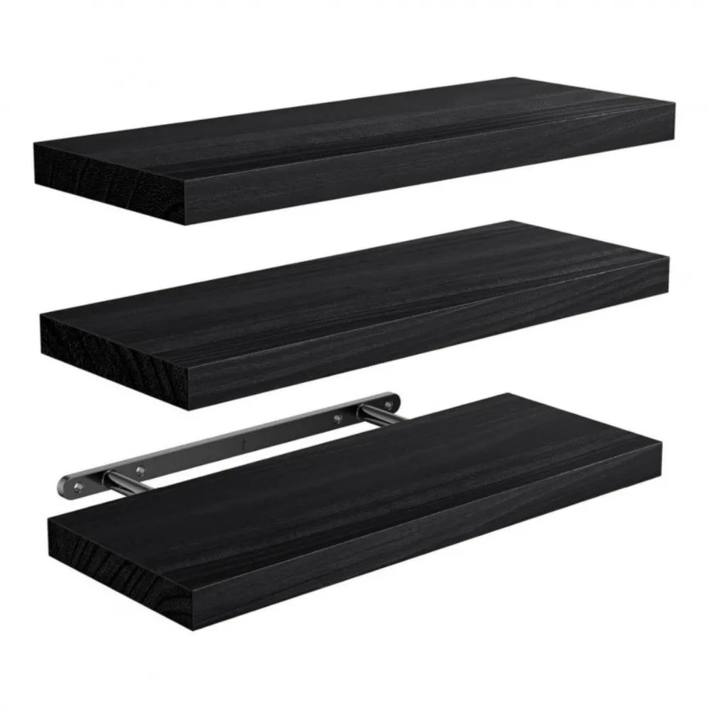 Solid Wood Solid Wooden Floating Shelves Wall Mounted Storage Rack Wall Mounted Bookshelf Floating Design Book Shelf