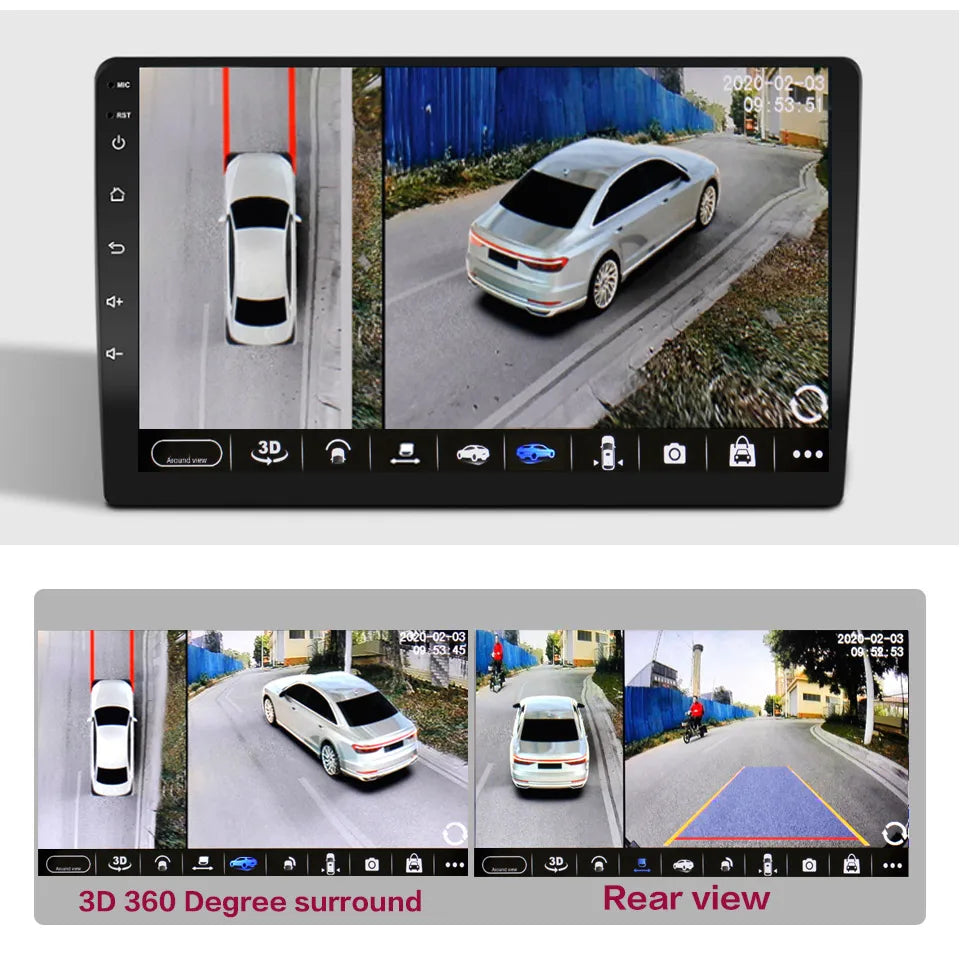Universal 3D Bird View 360 Degree Surround Camera AHD 1080P /720P Rear / Front / Left / Right Accessorie For Car Android Radio