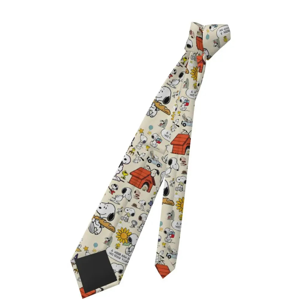 Personalized Fashion S-Snoopys Neckties Men Silk Cartoon Office Neck Tie