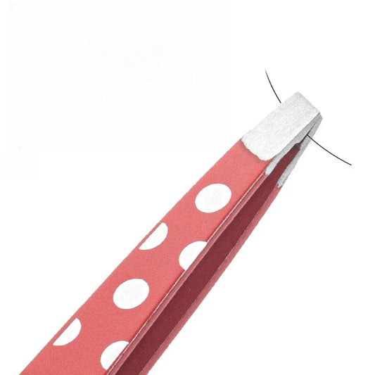 Mini Hair removal tweezers Stainless steel eyebrow Shaper Facial Hair remover Powder Point Flat tip Tilt face makeup Beauty tool