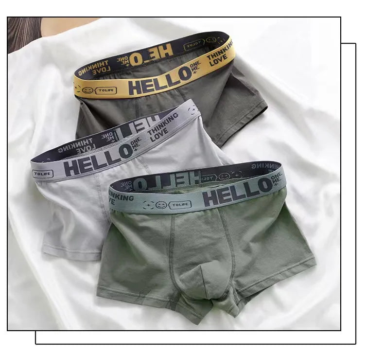 5-piece men's underwear, briefs, letters, breathable and comfortable set, multiple colors, L-4XL