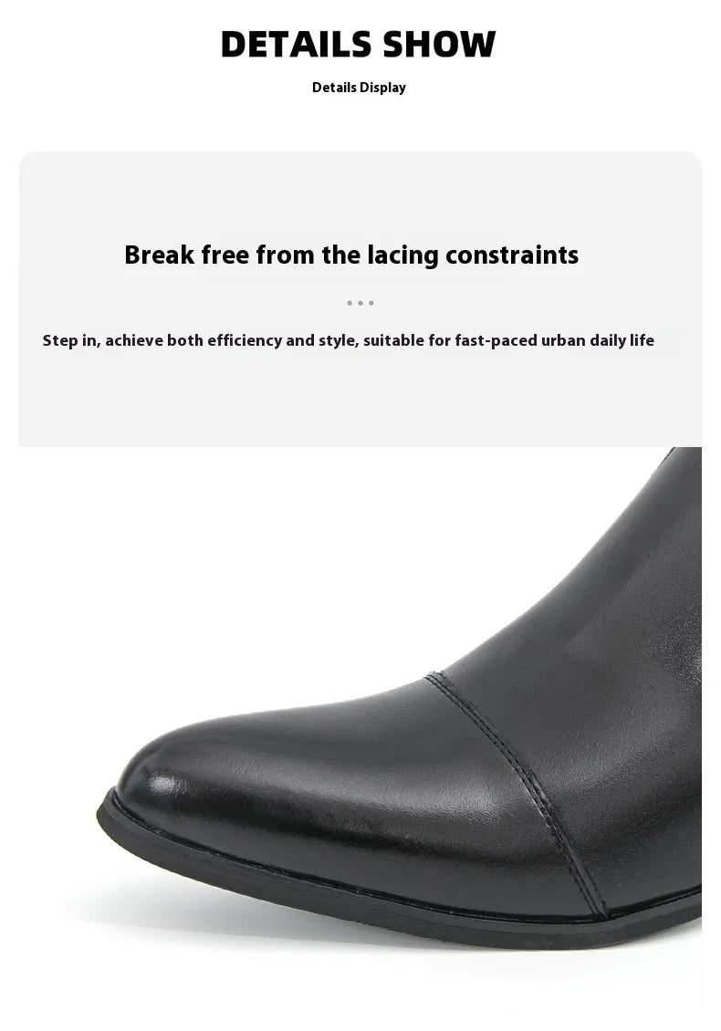 Black/Brown High-heeled Men's Shoes High-quality Dress Shoes Leather Non-slip Business Party Wedding Height Increase Men Loafers