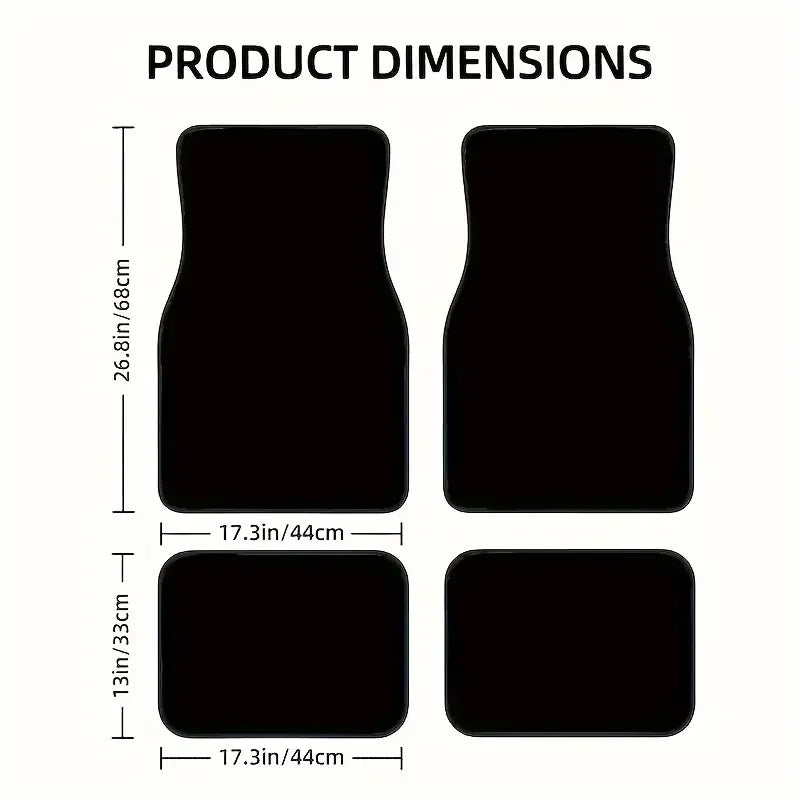 4pcs Universal Floor Mats Checkered Front Rear Carpets Floor Mats Auto Interior Decorative Accessory Anti Slip Car Carpet Sets