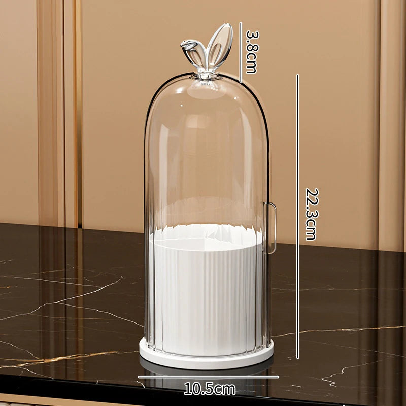 1pc 360° Rotating Makeup Brush Holder Cosmetic Lipstick Eyebrow Pencil Eye Shadow Organizer With Clear Lid Dustproof Tools