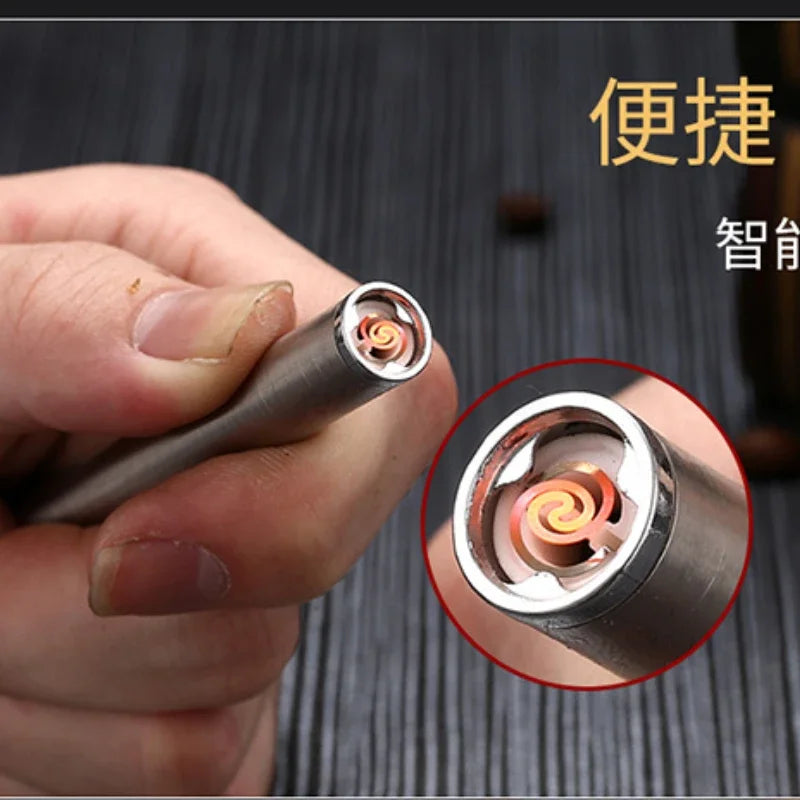 Small Cigarette Case Lighter Integrated USB Rechargeable Windproof Lighter Creative Split Cigarette Lighter Men's Gadget