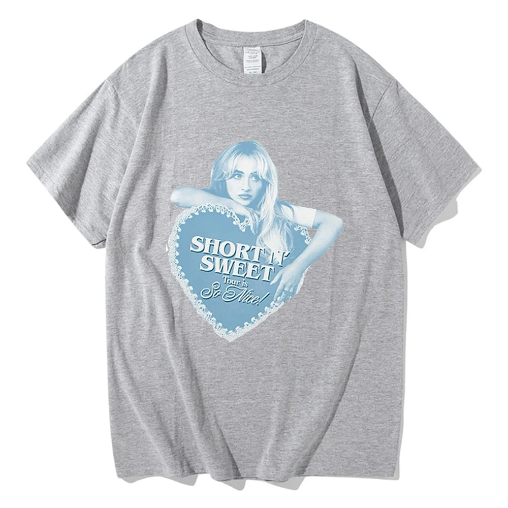 Summer Short N’ Sweet Tour 2025 T-shirt Sabrina Carpenter Lover Men/women Clothing Harajuku Summer Tops Graphic T Shirts Vintage