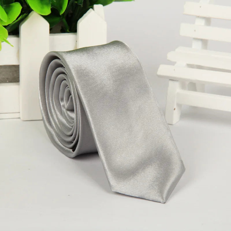 5cm Men tie silk polyester necktie classic formal solid plain pink black sage wedding party gift Slim Skinny women tie  cravatte