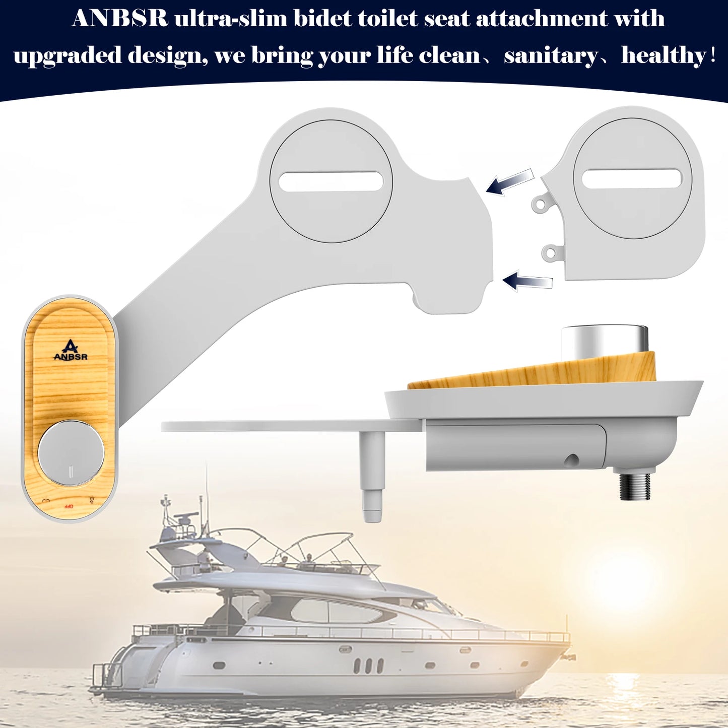 Bidet Attachment for Toilet - Dual Retractable Nozzles Bidet(Hygienic Rear & Feminine Wash) with Adjustable Water Pressure