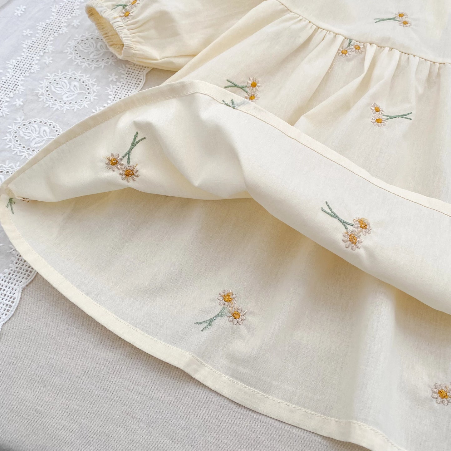 Spring Clothes Pastoral Baby Girls Dress Autumn Embroidery Cotton Floral Doll Dress Children'S Temperament Princess Girls' Dress