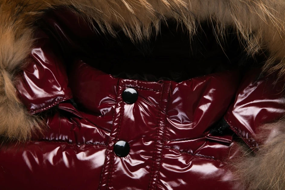 2025 Winter Down Jacket For Girl Real Fur Waterproof Shiny Thicken Warm Boy Winter Outerwear Coat 1-8 Years Kids Parka Outfit