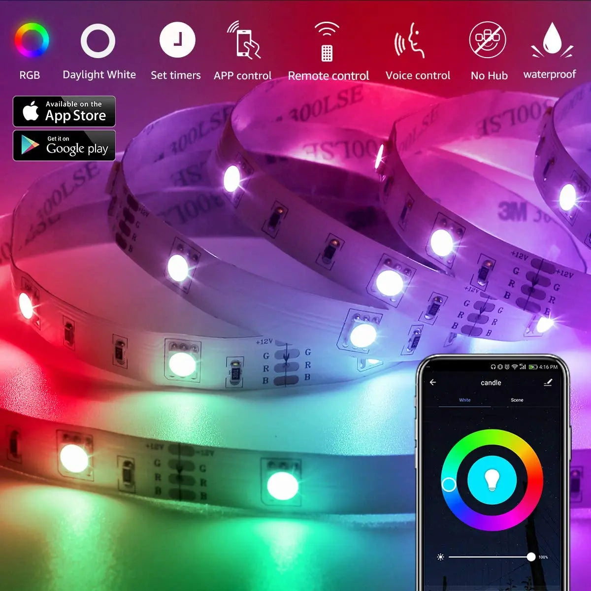 LED Strip Light 12V 5m SMD 5050 300 LEDs Pixels 2835 Diode Tape RGB White LED Ribbon Flexible Lights Home Decor
