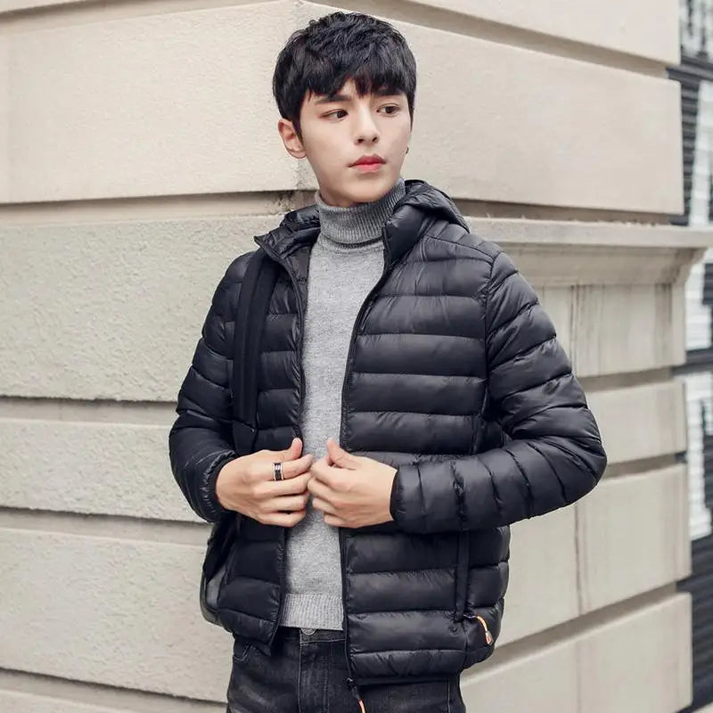 Men's Lightweight down Cotton Jaet ort Sle Casual Hooded Coat Haome Cotton Outerwear Winter New Arrival
