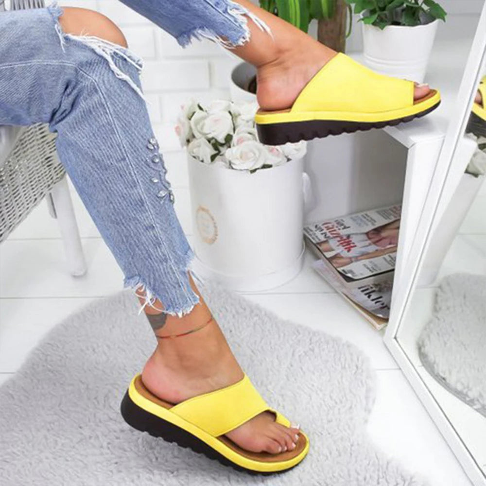 New Women Slippers Flat Sole Casual Soft Big Toe Foot  Sandal Women Shoes Comfy Platform Orthopedic Bunion Corrector