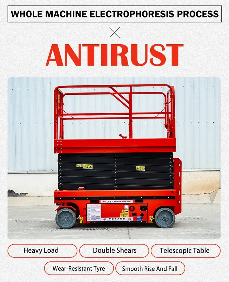 Customized Electric Scissor Lift 4-18m Aerial Skylift 6m 8m 10m 12m 14m Mobile Lifter Scaffolding Electric Hydraulic Scissor Lif