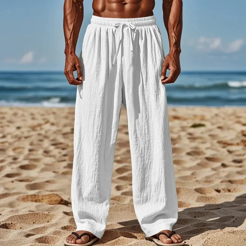 Men's Casual Pants Comfortable and Breathable Daily Wear with Fashionable Men Must Be Large Size Loose Elastic Waist Comfort