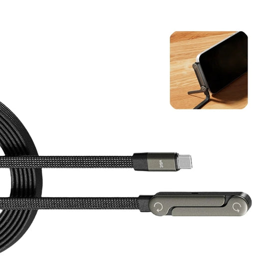 1.5m USB C Phone Chargers Stand Cable 240W Type C Fast Charging Cord For Phones Laptops Hide T Shaped Bracket Support