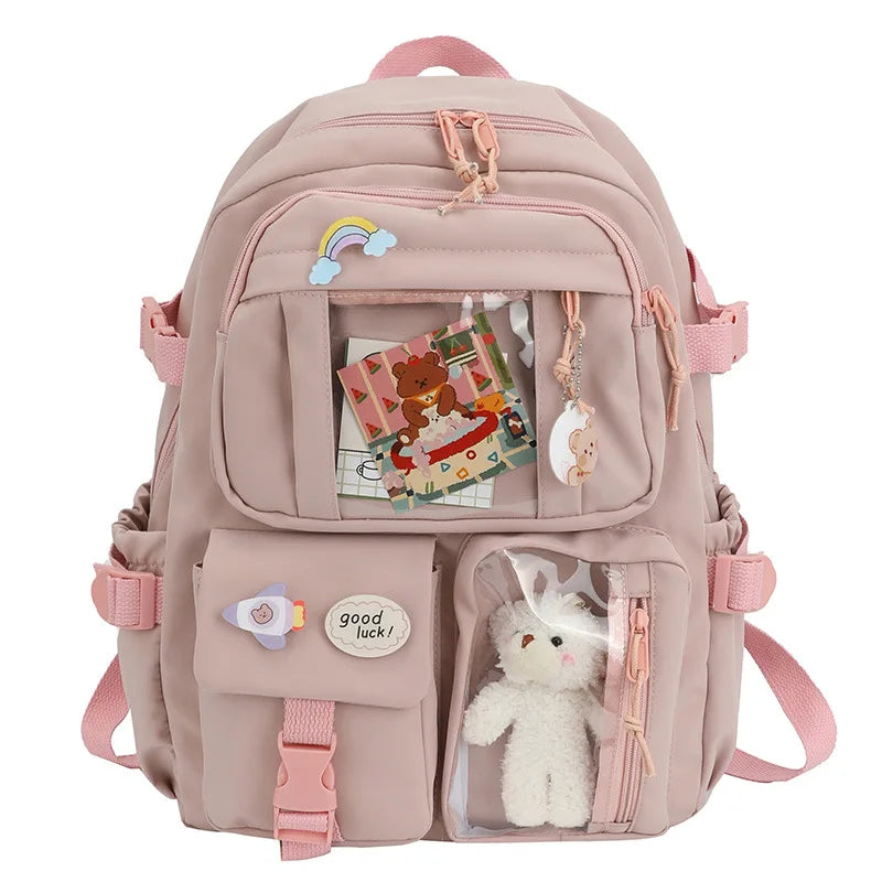 New! For Girls Backpack Cute School Bags For Student Teens Girls Pockets Women Laptop Backpack