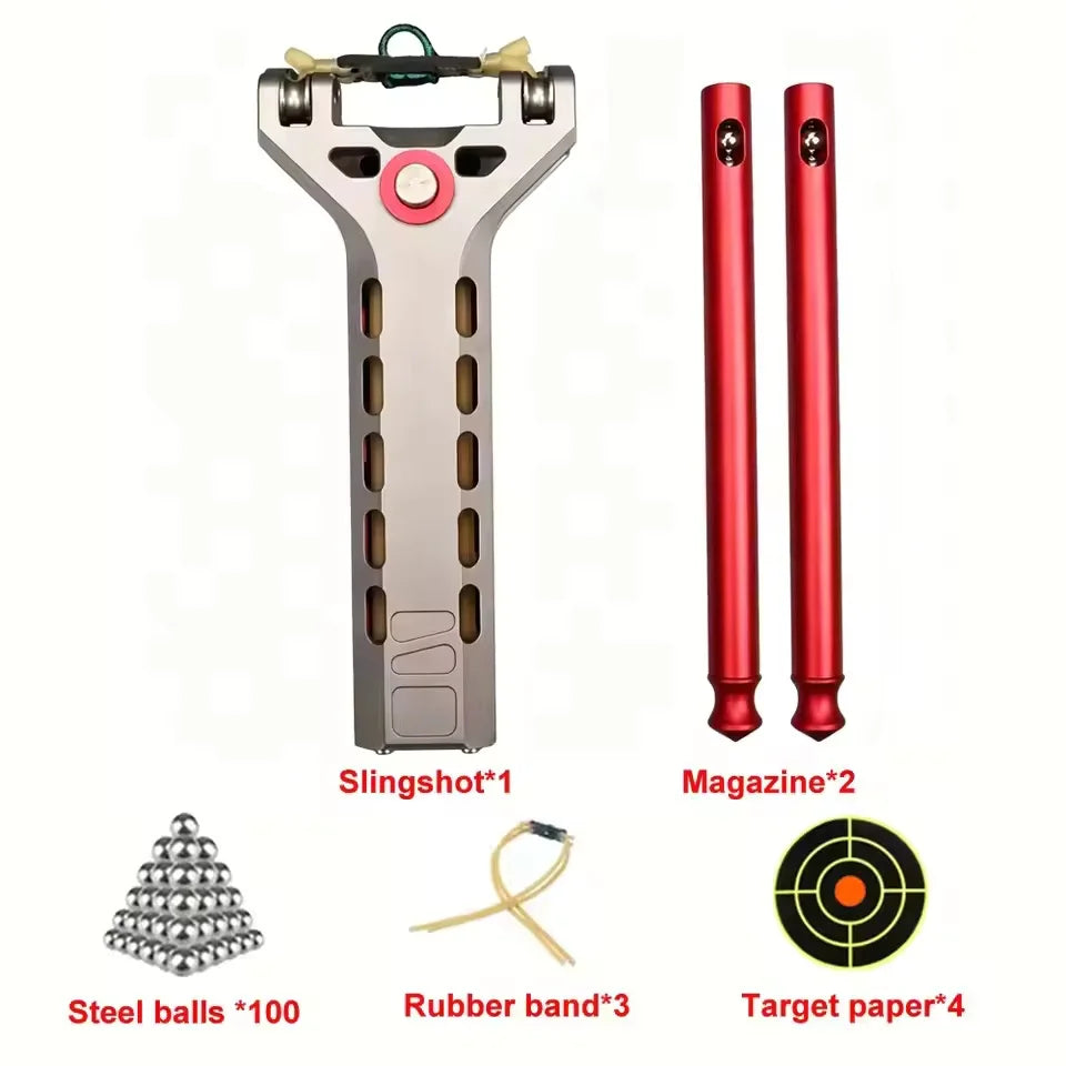 Tactical Slingshots for Adults, Auto Loading Slingshot with Magazine | Aluminum Alloy Material, Precision Rapid Fire, Hunting
